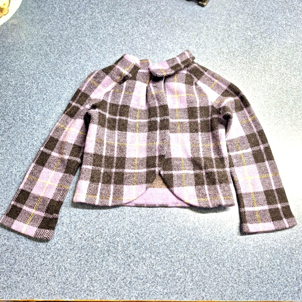 Charlie & Robin Wool Plaid Button up Blazer Style Jacket, Childs Small, RN#66170